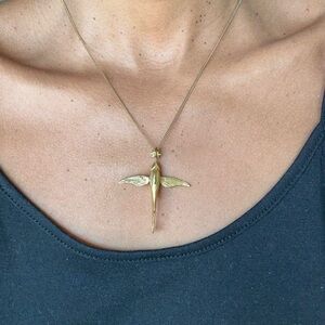 Flying Fish Necklace in 18K Gold Gilded Brass